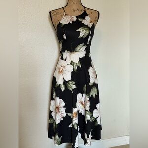 Monteau Floral Halter A-Line Midi Dress